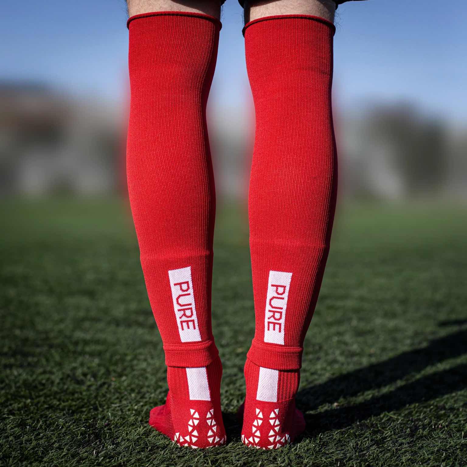 Pure Sleeves Long Red Soccer Sleeves Pure Red ONE SIZE