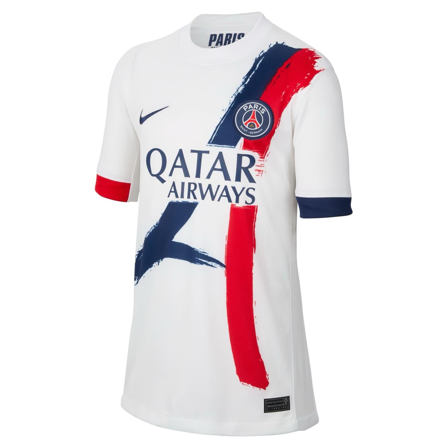 Paris Saint-Germain 2024/25 Stadium Away Youth Licensed Jerseys Nike White YXS
