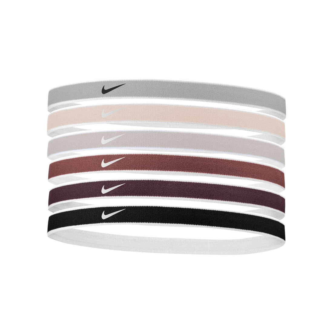 Nike Swoosh Sport Headbands Tipped 6PK Headbands Nike Beige ONE SIZE