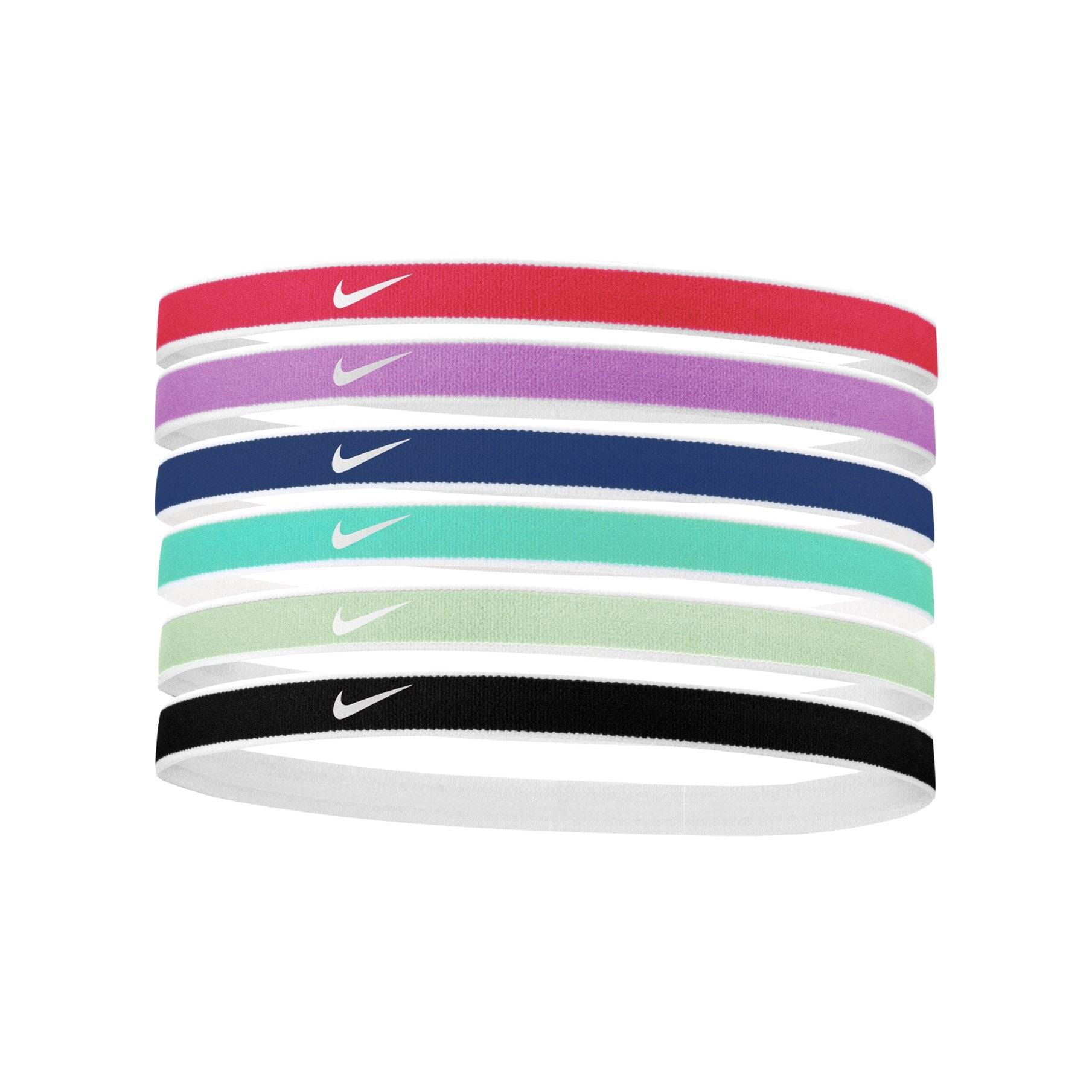Nike Swoosh Sport Headbands Tipped 6PK Headbands Nike Red ONE SIZE
