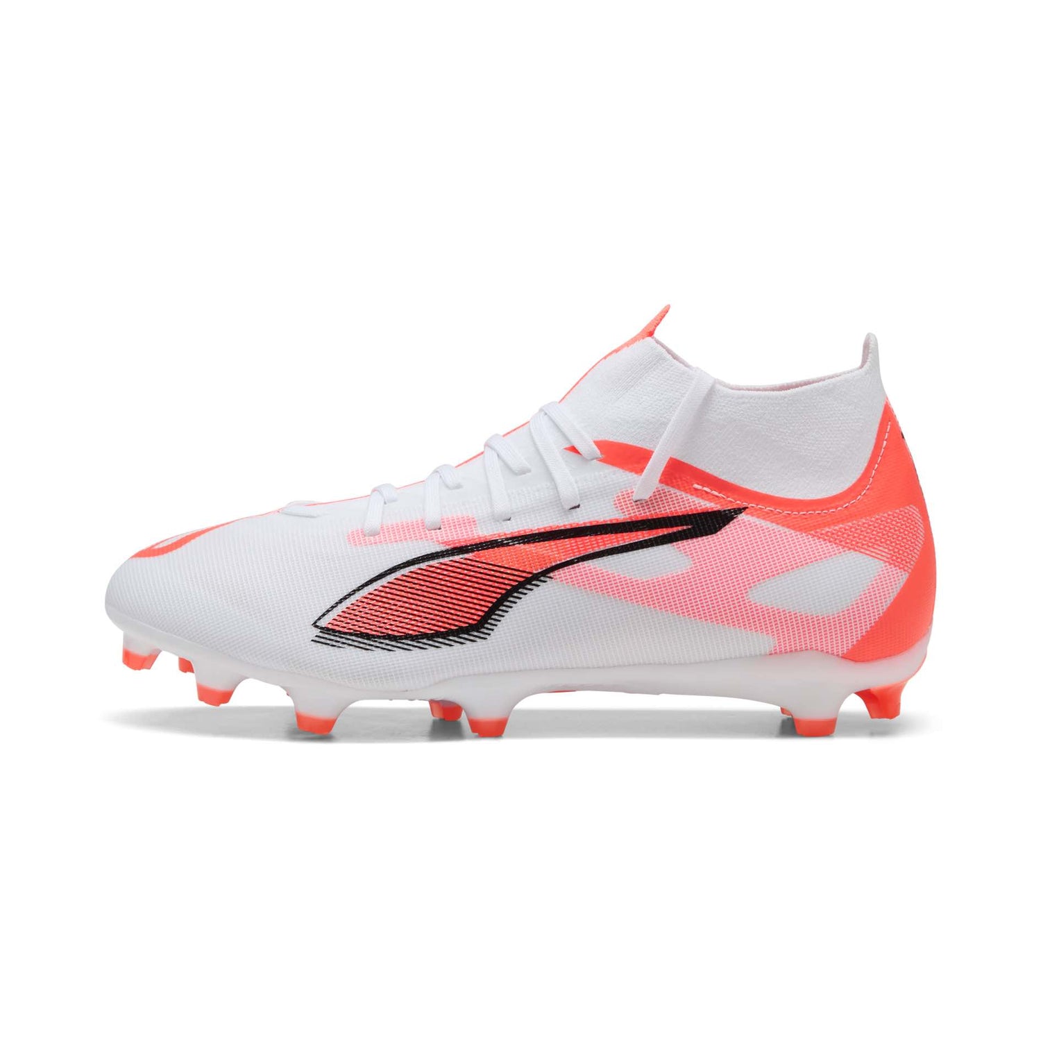 PUMA ULTRA 5 Match+ FG/AG Soccer Cleats with SPEEDSYSTEM and FastTrax studs for rapid acceleration and precise control.