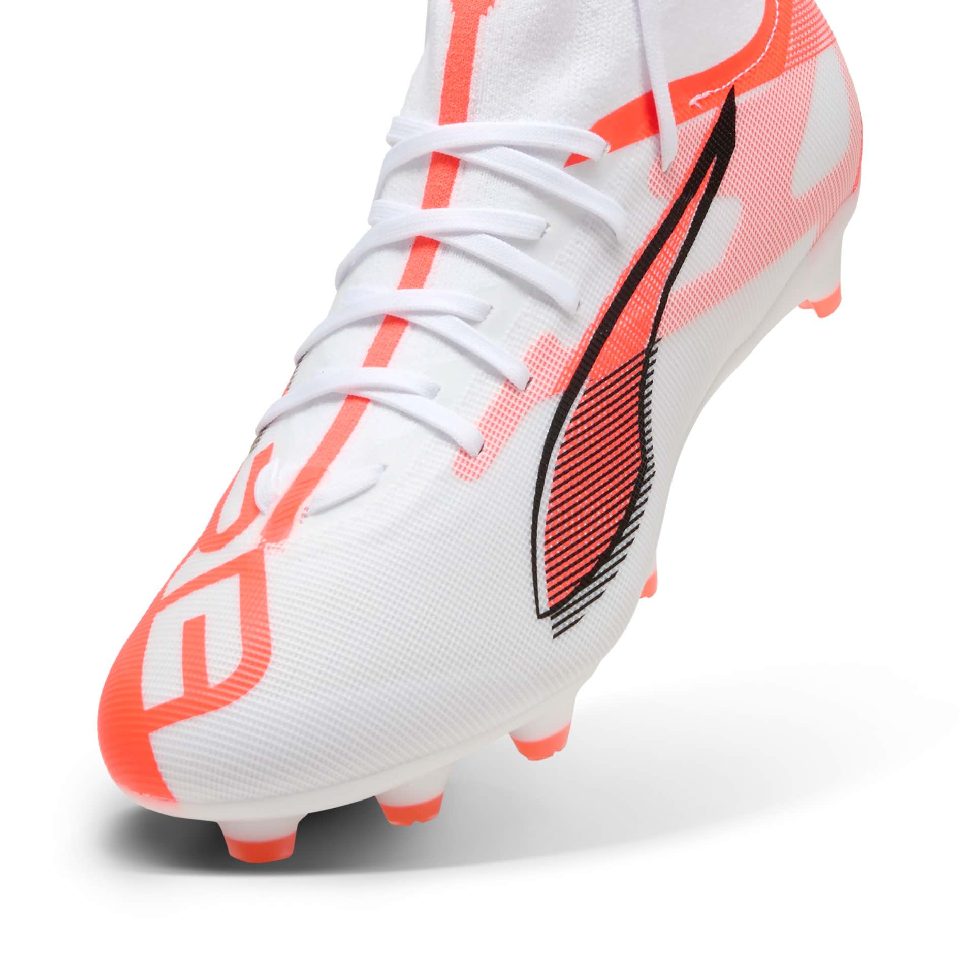 PUMA ULTRA 5 Match+ FG/AG Soccer Cleats with SPEEDSYSTEM and FastTrax studs for rapid acceleration and precise control.