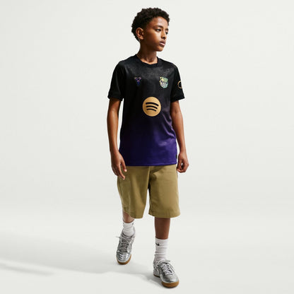FC Barcelona 2026/27 Stadium Away Jersey Youth in black and purple.