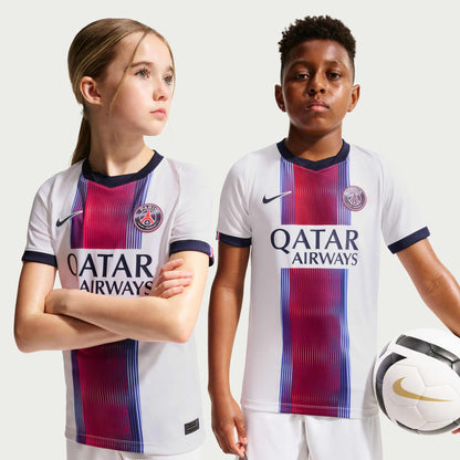 Paris Saint-Germain 2026/27 Stadium Away Jersey Youth Official Jerseys Nike White YXS 