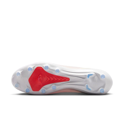 Nike Mercurial Superfly 11 Pro AG low-top artificial-grass soccer cleats in white with orange details and Air Zoom cushioning.