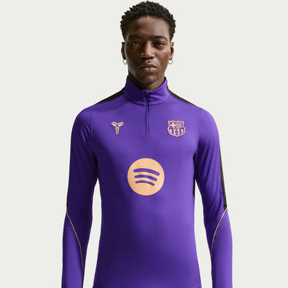 FC Barcelona Strike Away Kobe Dri-FIT soccer drill top in purple.
