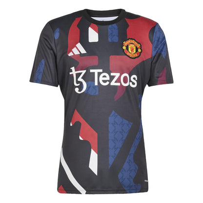 Manchester United Pre-Match Jersey with vibrant 2024/25 kit graphics, featuring AEROREADY technology and official club crest.