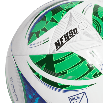 MLS 25 Competition NFHS Soccer Ball with FIFA Quality Pro certification, inspired by the 2025 MLS match ball.