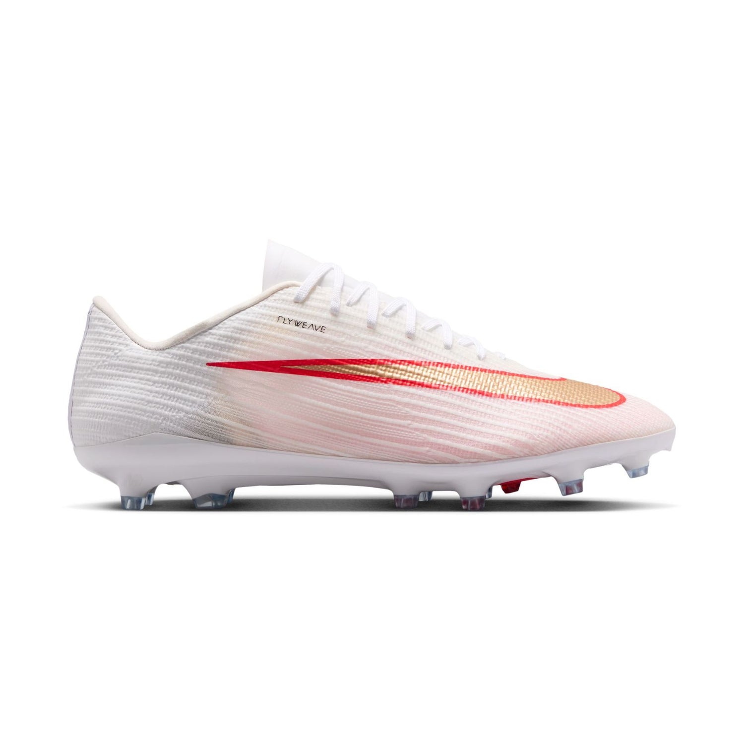 Nike Mercurial Superfly 11 Pro AG low-top artificial-grass soccer cleats in white with orange details and Air Zoom cushioning.