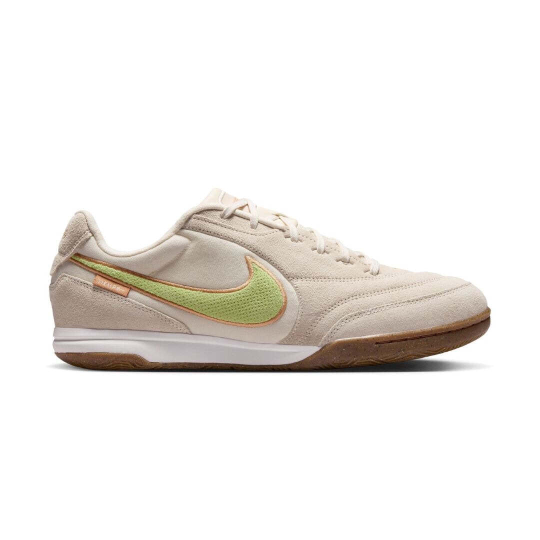 Nike Tiempo Streetgato PRM IC indoor soccer shoes in cream with lime green Swoosh