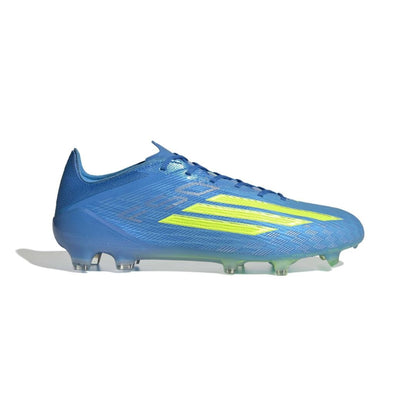 adidas F50 Elite FG blue yellow firm ground soccer cleats side view