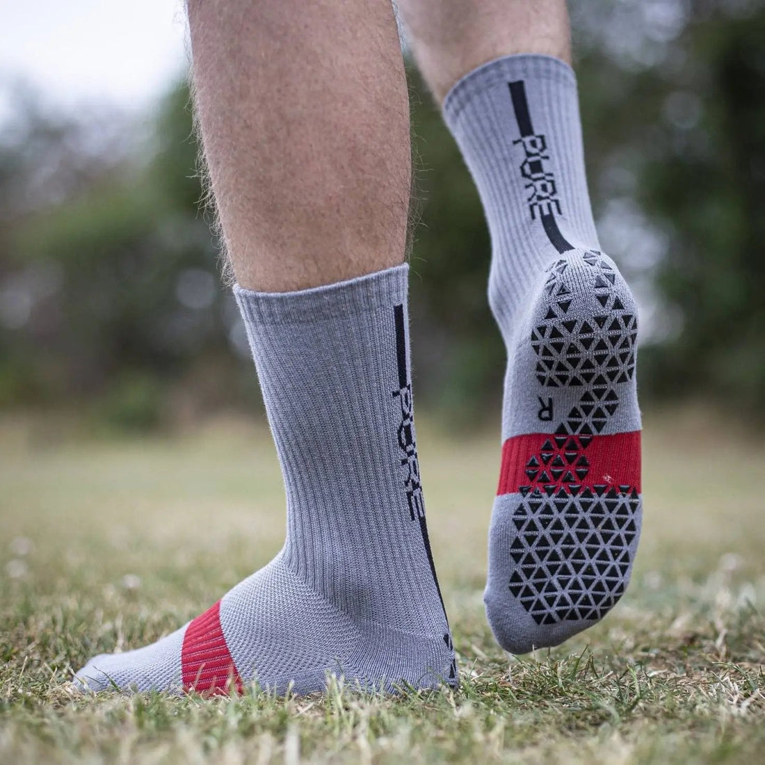 Pure Grip Socks Pro Grey Grip Socks Pure Grey S 